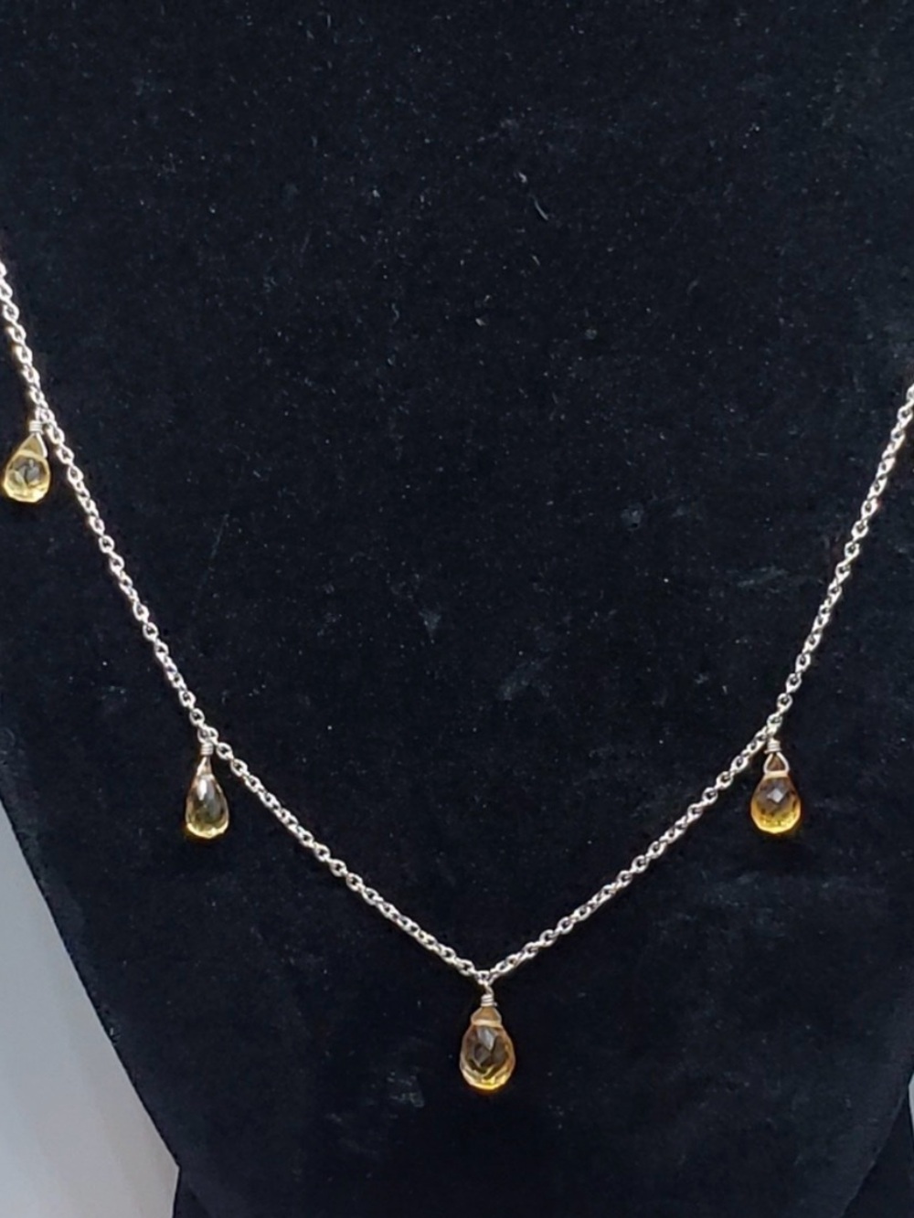 Citrine station necklace and earrings